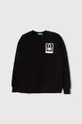 črna Otroški bombažen pulover United Colors of Benetton Fantovski