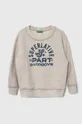 siva Otroški bombažen pulover United Colors of Benetton Fantovski