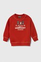 United Colors of Benetton bluza bawełniana dziecięca nadruk czerwony 3J68G10D9.P.Seasonal