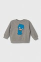 Dětská bavlněná mikina United Colors of Benetton x DC bez kapuce šedá 3J68G10EB.P.Seasonal