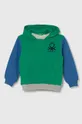 zelena Dječja pamučna dukserica United Colors of Benetton Za dječake