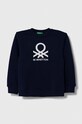 United Colors of Benetton bluza bawełniana dziecięca nadruk granatowy 3J70G10CW.P.Seasonal