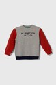 United Colors of Benetton bluza bawełniana dziecięca nadruk szary 3J70G10CW.P.Seasonal