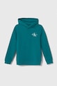 Calvin Klein Jeans bluza bawełniana dziecięca nadruk turkusowy IU0IU00266.PPYH