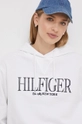 bela Bombažen pulover Tommy Hilfiger