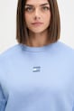 Bombažen pulover Tommy Jeans modra DW0DW17325