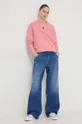 Хлопковая кофта Tommy Jeans розовый