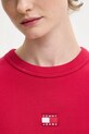 Βαμβακερή μπλούζα Tommy Jeans DW0DW17325 ροζ