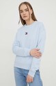Бавовняна кофта Tommy Jeans блакитний DW0DW17325