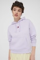 Bavlnená mikina Tommy Jeans fialová DW0DW17326