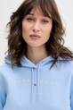 Tommy Jeans bluza z kapturem damska bawełniana z elastanem niebieski DW0DW17324