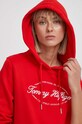Tommy Hilfiger bluza bawełniana czerwony WW0WW41037