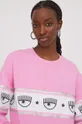 ροζ Βαμβακερή μπλούζα Chiara Ferragni