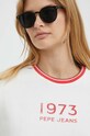 Bavlnená mikina Pepe Jeans HACHE biela PL581398