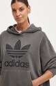 Bavlněná mikina adidas Originals Washed Trefoil Hoody šedá IN2269