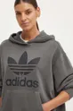 siva Bombažen pulover adidas Originals Washed Trefoil Hoody