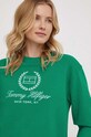 Bavlnená mikina Tommy Hilfiger zelená WW0WW41758