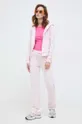 Βελούδινη μπλούζα Juicy Couture ροζ