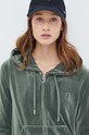 Juicy Couture bluză din velur verde JCAP176.482