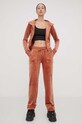 Juicy Couture bluza welurowa JCAP176G.621 brązowy SS24