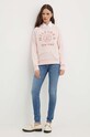 Bavlněná mikina Tommy Hilfiger WW0WW41239 růžová SS24