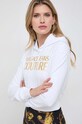 Bavlněná mikina Versace Jeans Couture s kapucí bílá 76HAIT04