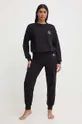 Emporio Armani Underwear kapucnis pulcsi otthoni viseletre fekete