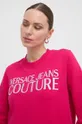 roza Pamučna dukserica Versace Jeans Couture
