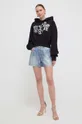 Bombažen pulover Versace Jeans Couture črna