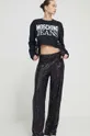 Βαμβακερή μπλούζα Moschino Jeans μαύρο