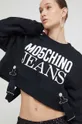crna Pamučna dukserica Moschino Jeans