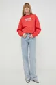Βαμβακερή μπλούζα Moschino Jeans κόκκινο