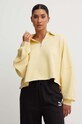 Памучен суичър adidas Originals Essentials+ жълт IR6016