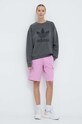 Памучен суичър adidas Originals Washed Trefoil IN2270 сив SS24