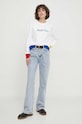 Βαμβακερή μπλούζα United Colors of Benetton 3J68D1069 λευκό SS24