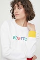 Βαμβακερή μπλούζα United Colors of Benetton λευκό 3J68D1069