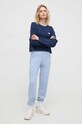 Хлопковая кофта American Vintage HOD03AE24 тёмно-синий SS24