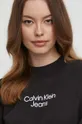 črna Bombažen pulover Calvin Klein Jeans