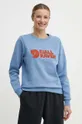 modra Bombažen pulover Fjallraven Fjällräven Logo Sweater