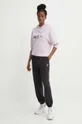 Puma bluză CLASSICS Shiny Logo Hoodie violet