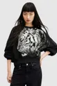 μαύρο Βαμβακερή μπλούζα AllSaints TIGRESS CYGNI Γυναικεία