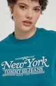 Tommy Jeans bluza bawełniana turkusowy DW0DW17786
