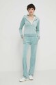 Velúrová mikina Juicy Couture JCAP176.608 zelená SS24