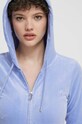 Juicy Couture bluza welurowa niebieski JCAP176.609