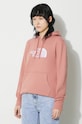 Bavlněná mikina The North Face W Drew Peak Pullover Hoodie růžová NF0A55ECNXQ1