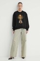 Never Fully Dressed hanorac de bumbac NFDTO666.Black negru SS24