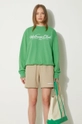 Sporty & Rich hanorac de bumbac 1800 Health Crewneck verde WS067S405HV