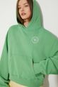 Βαμβακερή μπλούζα Sporty & Rich SRHWC Cropped Hoodie WS070S405SV πράσινο