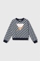Guess hanorac de bumbac pentru copii imprimeu bleumarin J4RQ00.KA6R3.PPYH