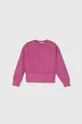 rózsaszín Calvin Klein Jeans gyerek melegítőfelső pamutból Lány